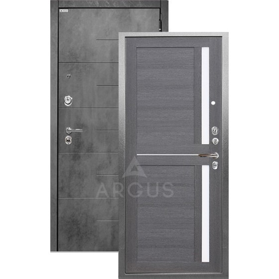 Входная дверь «АРГУС»: «ДА-67» МИРРА (2П) лунная ночь/МДФ Никсон бетон
