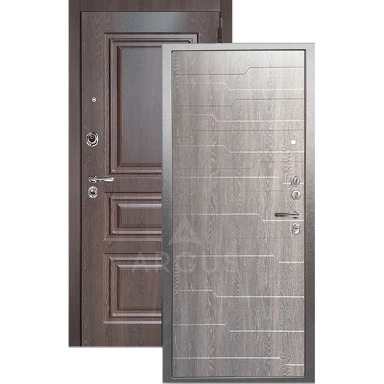 Входная дверь «АРГУС»: ДА-104 (2П) КОРТО ГРЕЙ / МДФ СКИФ ШОКОЛАД