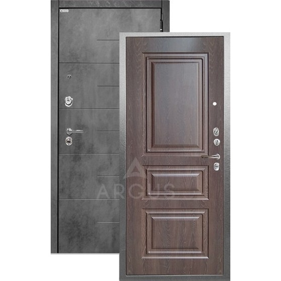 Входная дверь «АРГУС»: ДА-104 (2П) СКИФ ШОКОЛАД / МДФ НИКСОН БЕТОН
