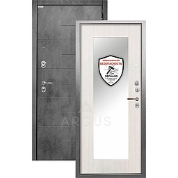 Входная дверь «АРГУС»: «ДА-66» МИЛЛИ (2П) белый ясень/МДФ Никсон бетон