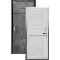 Входная дверь «АРГУС»: «ДА-67» МИРРА (2П) буксус/МДФ Никсон бетон