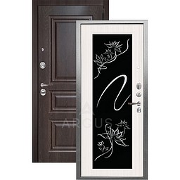 Входная дверь «АРГУС»: «ДА-65» АДЕЛЬ (2П) белый ясень/МДФ Скиф Шоколад