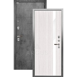 Входная дверь «АРГУС»: «ДА-65» СОЛО (2П) белый ясень/МДФ Никсон бетон/лакобель белый