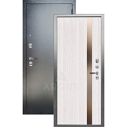 Входная дверь «АРГУС»: «ДА-65» СОЛО белый ясень/зеркало темное