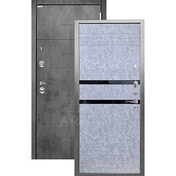 Входная дверь «АРГУС»: «ДА-65» ЮВЕНТУС штукатурка светлая (2П) / МДФ Никсон бетон / Кензо
