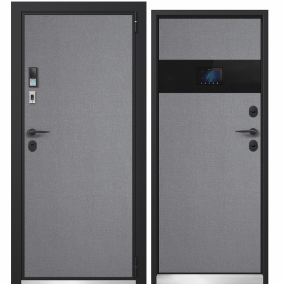 Дверь входная электронная Electra Smartphone (лен маренго, лен маренго). Фабрика «PORTALLE»